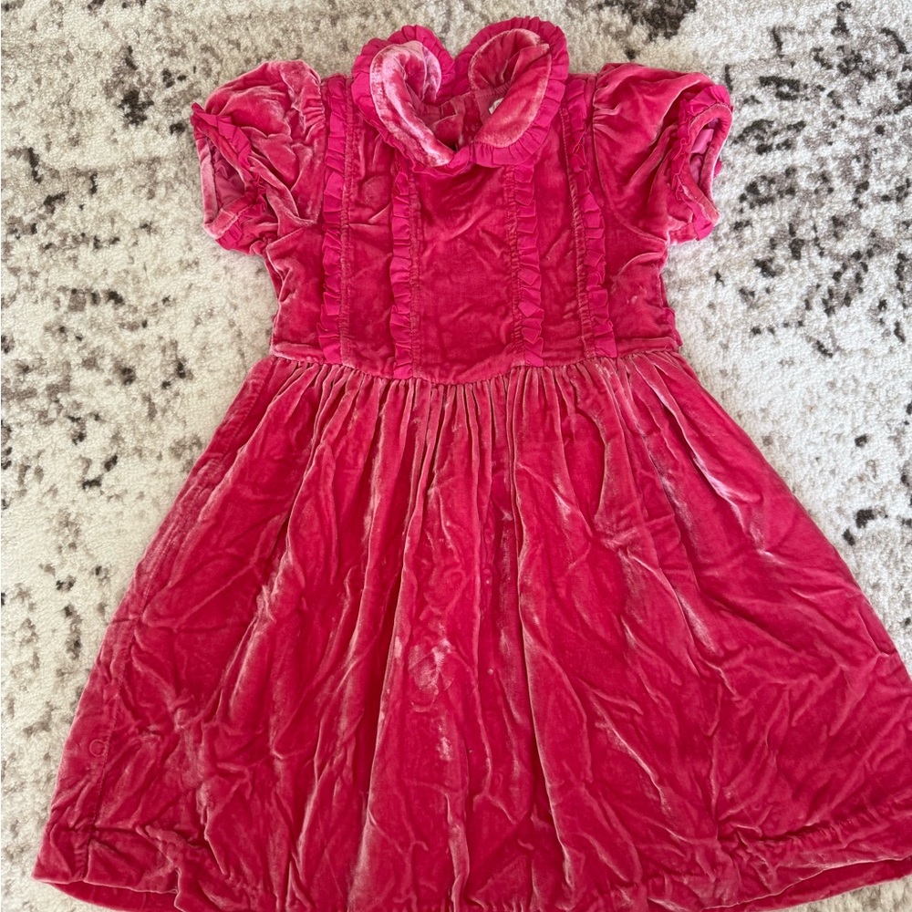 Elegant Pink Velvet Kids Formal Dress
